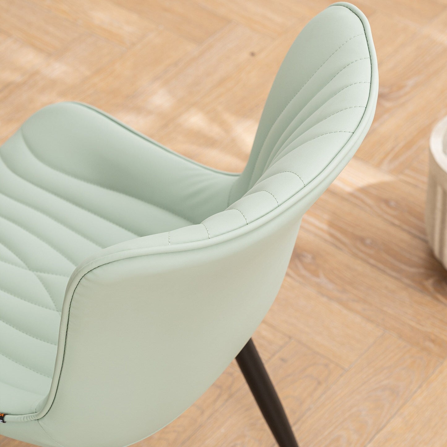 Lot de 2 chaises de salle à manger modernes en cuir capitonné sans accoudoirs