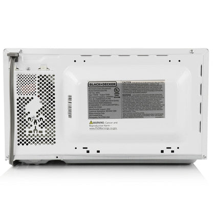 Four à micro-ondes numérique LED blanc de 0,7 pi³ et 700 W avec verrouillage de sécurité enfant.