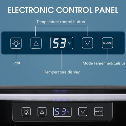 Réfrigérateur à boissons de 1,3 pi³ - Mini réfrigérateur à porte vitrée, capacité de 48 canettes ou 12 bouteilles, contrôle électronique tactile