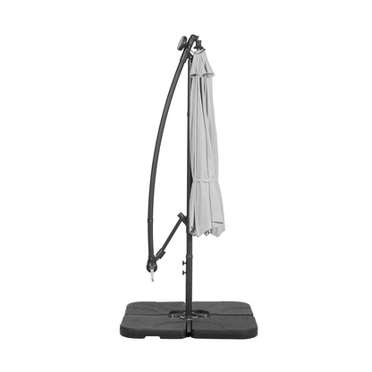 Parasol de terrasse à éclairage solaire de 3 mètres avec pied de support.