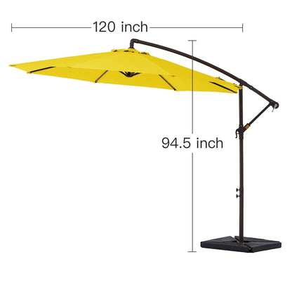 Parasol cantilever en acier de 3 m avec levier de manivelle et base lestée