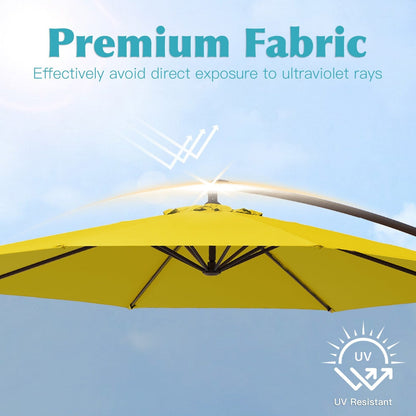 Parasol cantilever en acier de 3 m avec levier de manivelle et base lestée