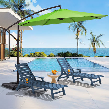 Parasol cantilever en acier de 3 m avec levier de manivelle et base lestée