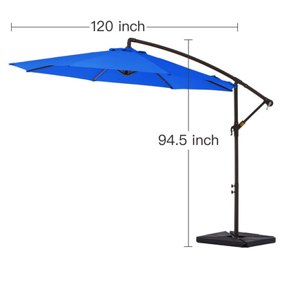 Parasol cantilever en acier de 3 m avec levier de manivelle et base lestée