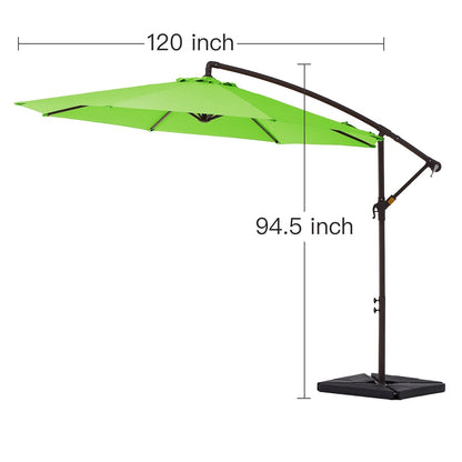 Parasol cantilever en acier de 3 m avec levier de manivelle et base lestée