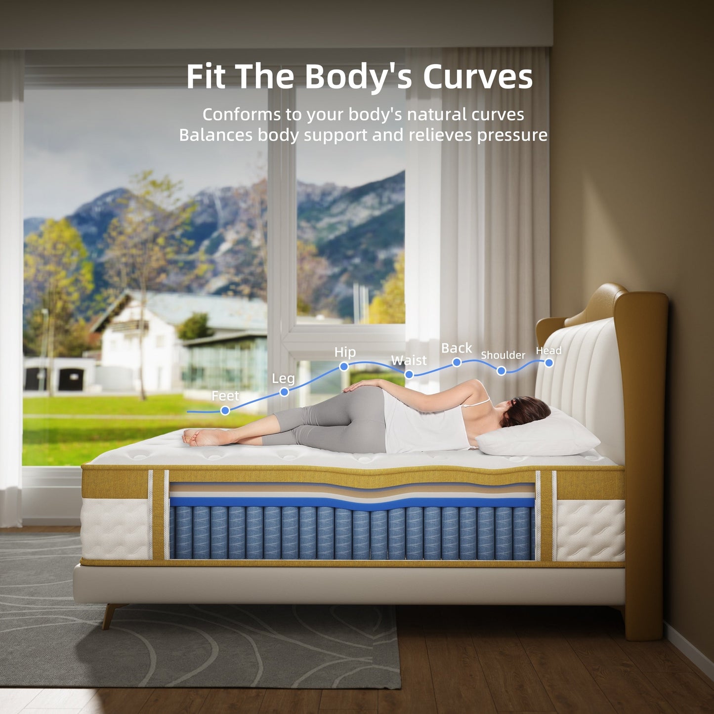 Matelas hybride à ressorts et mousse à mémoire de forme de 10 pouces