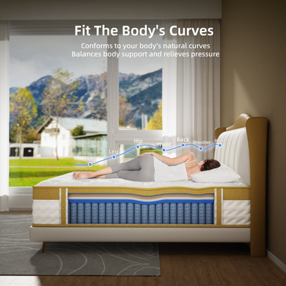 Matelas hybride à ressorts et mousse à mémoire de forme de 10 pouces