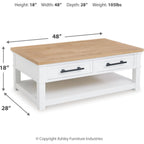 Table basse Ashbryn - Blanc/Naturel