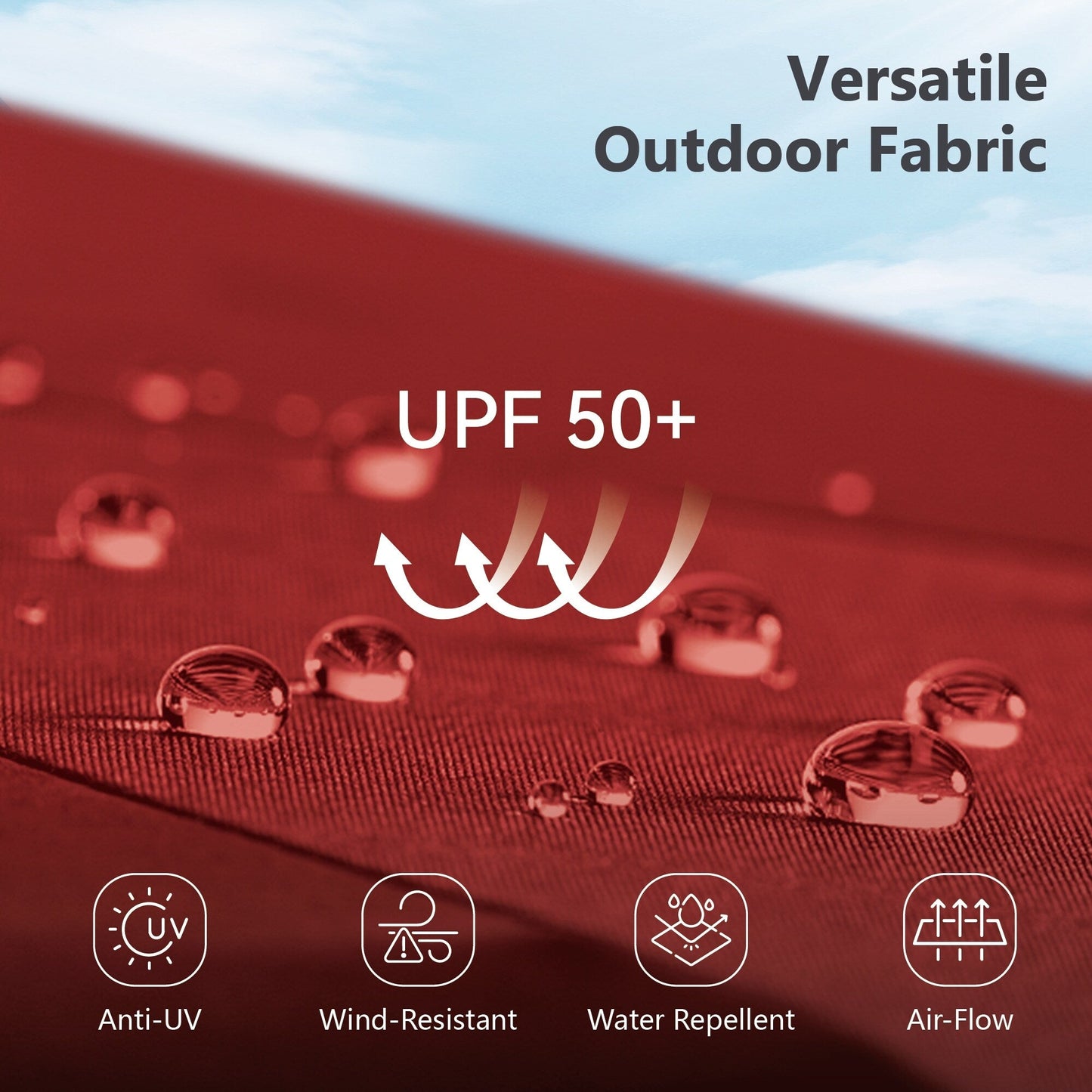 MAISON ARTS Parasol de jardin inclinable automatique à 3 niveaux de 3 mètres avec lumières LED et double ventilation