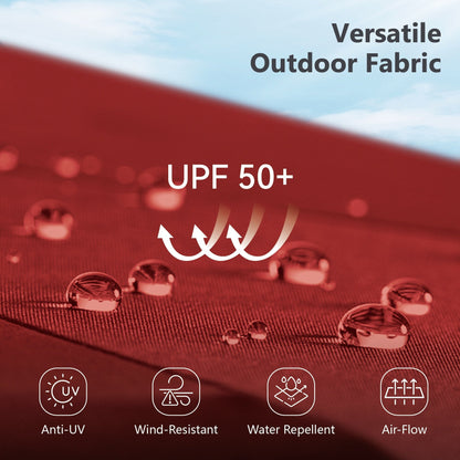 MAISON ARTS Parasol de jardin inclinable automatique à 3 niveaux de 3 mètres avec lumières LED et double ventilation