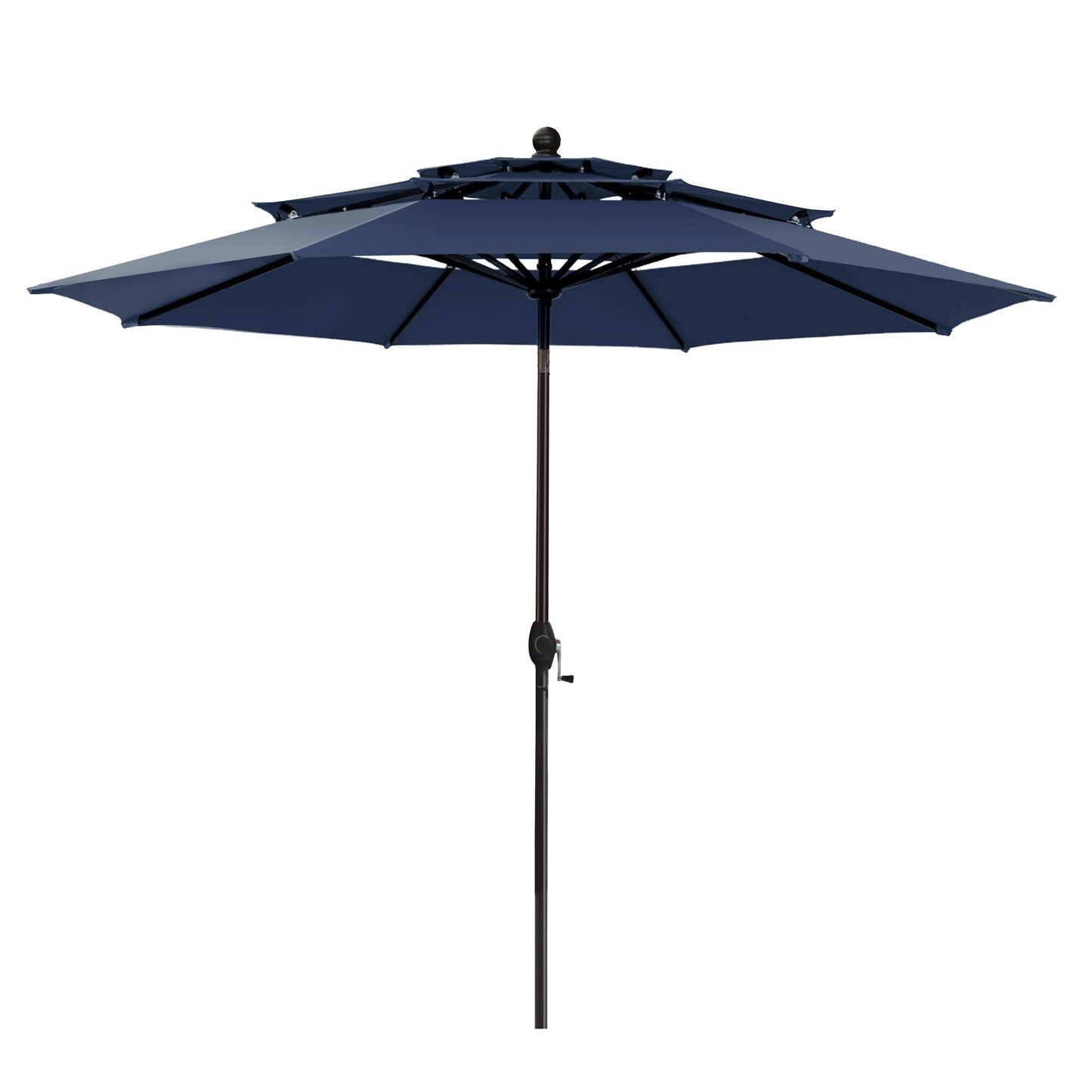 MAISON ARTS Parasol de jardin inclinable automatique à 3 niveaux de 3 mètres avec lumières LED et double ventilation