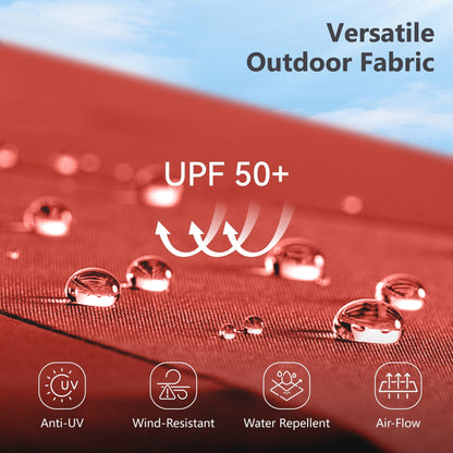 MAISON ARTS Parasol de jardin inclinable automatique à 3 niveaux de 3 mètres avec lumières LED et double ventilation