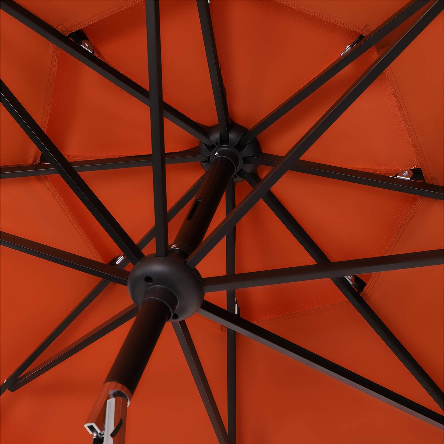 MAISON ARTS Parasol de jardin inclinable automatique à 3 niveaux de 3 mètres avec lumières LED et double ventilation