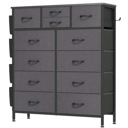 Commode 12 tiroirs, commode haute en tissu pour chambre à coucher, coffre à tiroirs