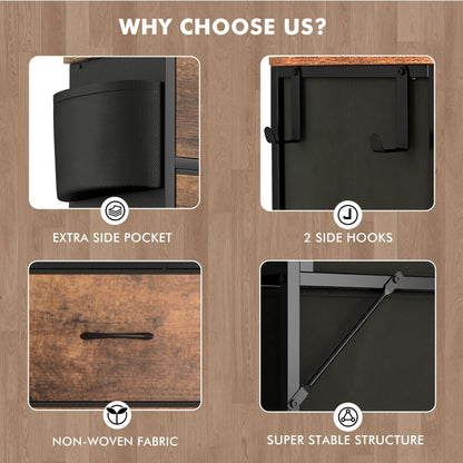 Commode 12 tiroirs, commode haute en tissu pour chambre à coucher, coffre à tiroirs