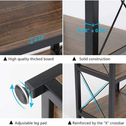 Étagère à livres en forme d'échelle à 12 niveaux, étagère d'angle de style industriel
