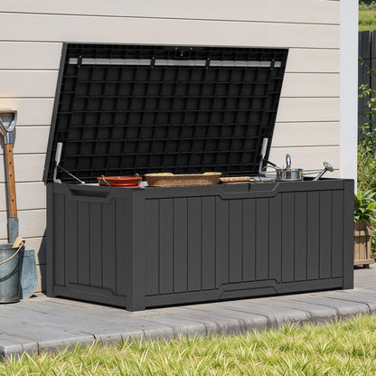 Grand coffre de rangement en résine résistant à l'eau, verrouillable, 120 à 260 gallons
