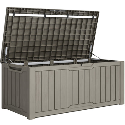 Grand coffre de rangement en résine résistant à l'eau, verrouillable, 120 à 260 gallons