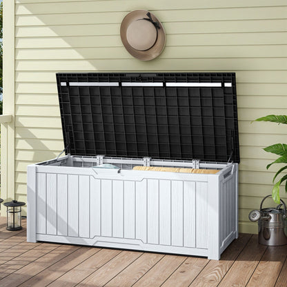 Grand coffre de rangement en résine résistant à l'eau, verrouillable, 120 à 260 gallons