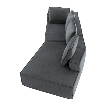 125 Chaise longue élégante, canapé-lit moderne pour intérieur, avec des lignes épurées pour le salon, beige.