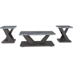 Lot de 3 tables Bensonale - Marron/Gris