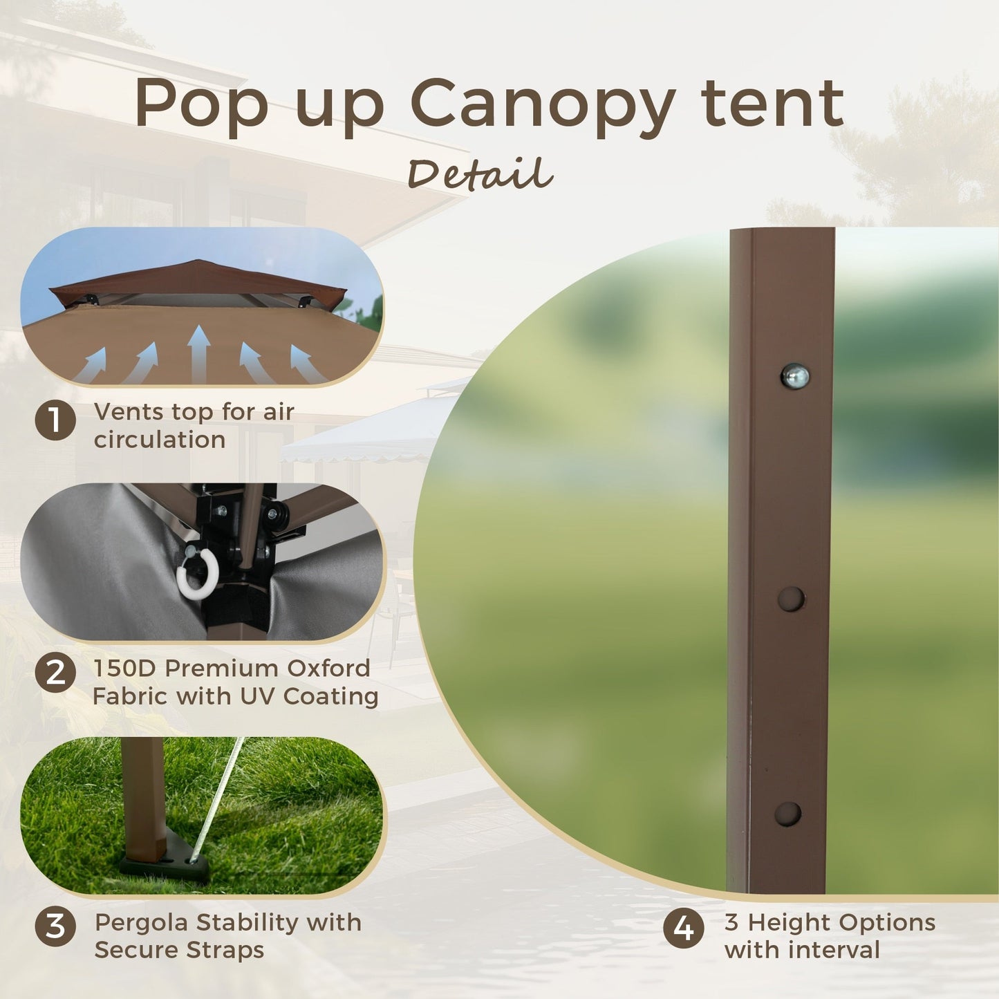 Caravane de jardin gonflable renforcée, 13' x 13', avec élégant rideau d'angle - 13x13ft