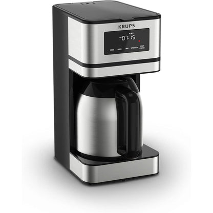 Machine à café programmable 14 tasses, carafe en acier inoxydable, 3 intensités de café, minuterie 24h, maintien au chaud 4h