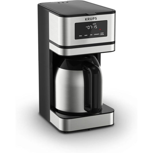 Machine à café programmable 14 tasses, carafe en acier inoxydable, 3 intensités de café, minuterie 24h, maintien au chaud 4h
