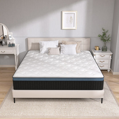 Matelas hybride en mousse gélifiée de 35 cm (14 pouces) livré dans une boîte pour un soutien et un soulagement de la pression.