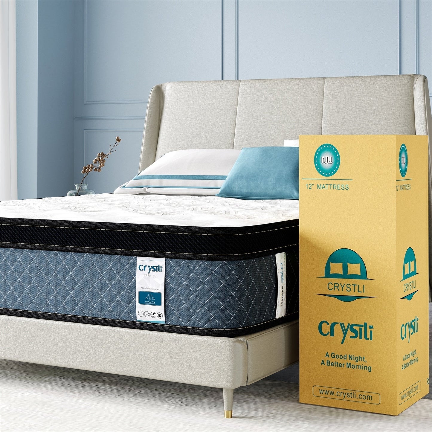 Matelas hybride moelleux de 35 cm (14 pouces) livré dans une boîte