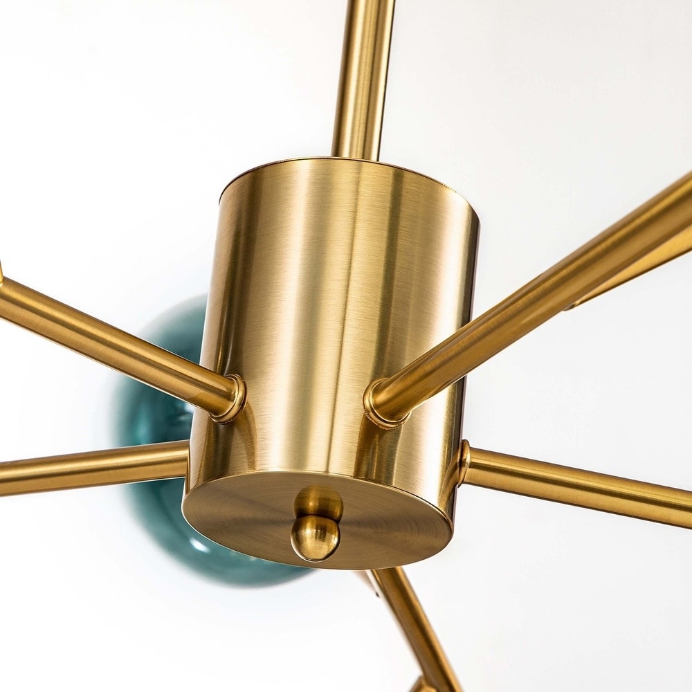 Grand lustre sphérique moderne en forme d'étoile de Sputnik en noir ou doré pour salle à manger