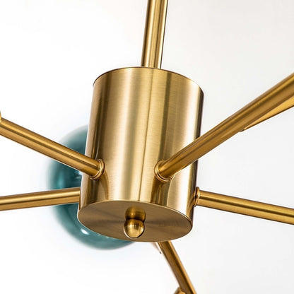 Grand lustre sphérique moderne en forme d'étoile de Sputnik en noir ou doré pour salle à manger