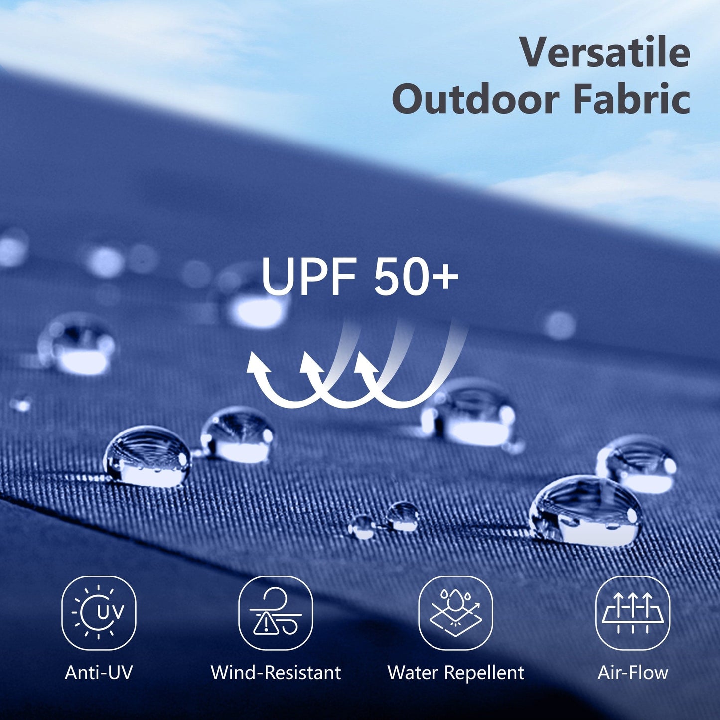 MAISON ARTS Parasol de jardin rectangulaire à manivelle de 4,5 mètres, double face, avec éclairage solaire à LED, pour terrasse, avec socle inclus.