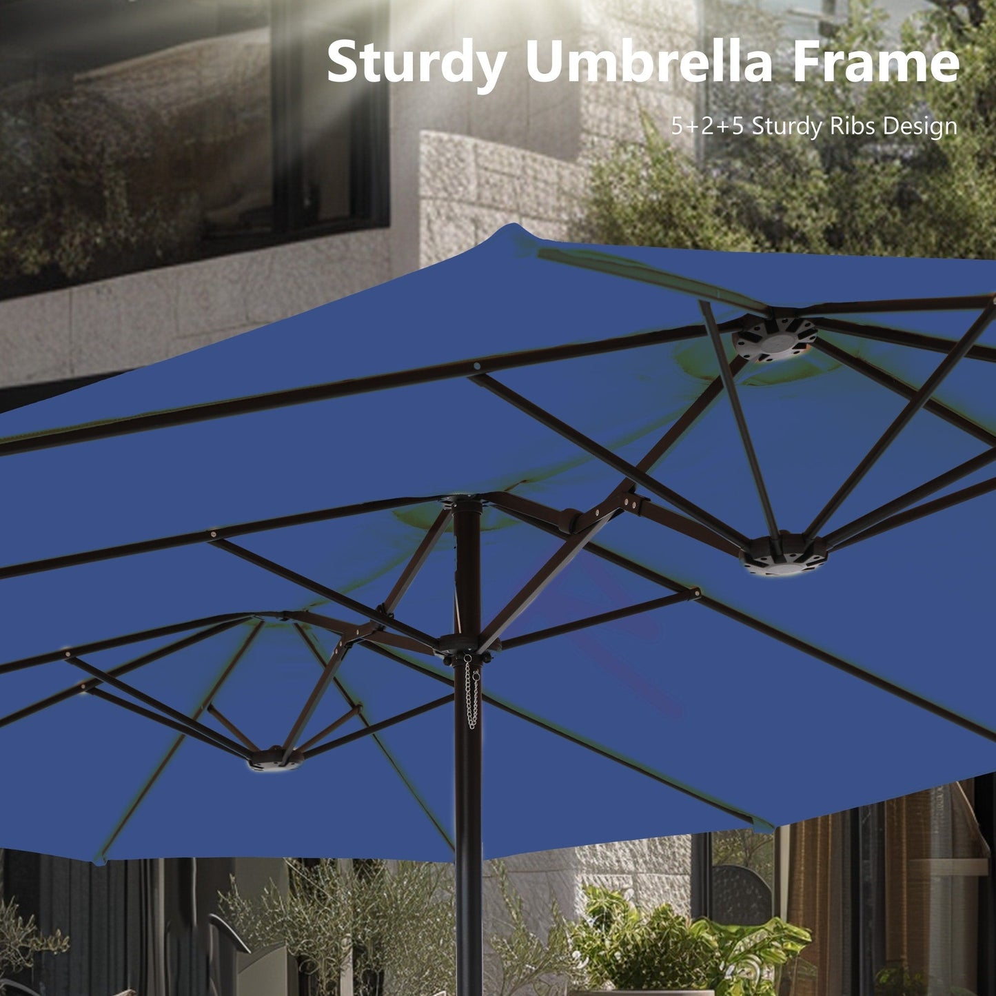 MAISON ARTS Parasol de terrasse extra large double face de 4,5 m avec socle inclus