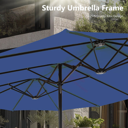 MAISON ARTS Parasol de terrasse extra large double face de 4,5 m avec socle inclus