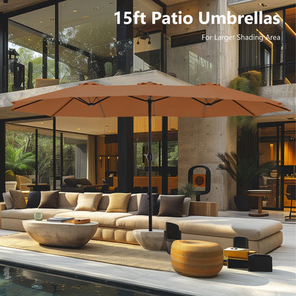 MAISON ARTS Parasol de terrasse extra large double face de 4,5 m avec socle inclus