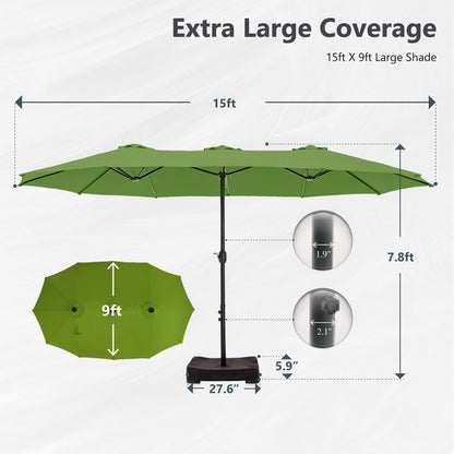 MAISON ARTS Parasol de terrasse extra large double face de 4,5 m avec socle inclus
