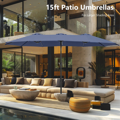 MAISON ARTS Parasol de terrasse extra large double face de 4,5 m avec socle inclus