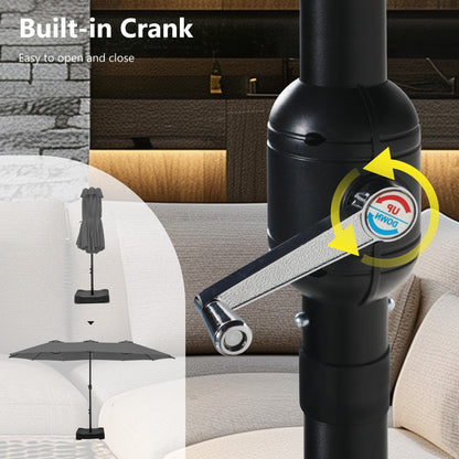 MAISON ARTS Parasol de terrasse extra large double face de 4,5 m avec socle inclus