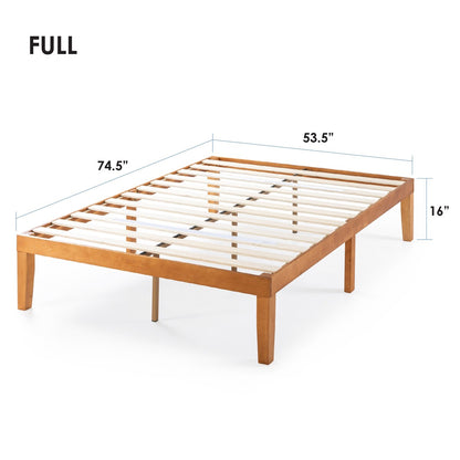 Cadre de lit plateforme en bois massif classique de 40 cm (16 pouces) disponible en plusieurs finitions