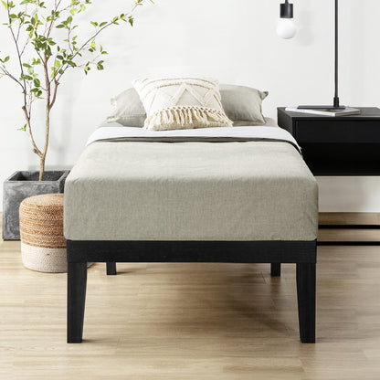 Cadre de lit plateforme en bois massif classique de 40 cm (16 pouces) disponible en plusieurs finitions