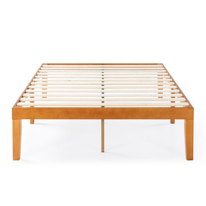 Cadre de lit plateforme en bois massif classique de 40 cm (16 pouces) disponible en plusieurs finitions