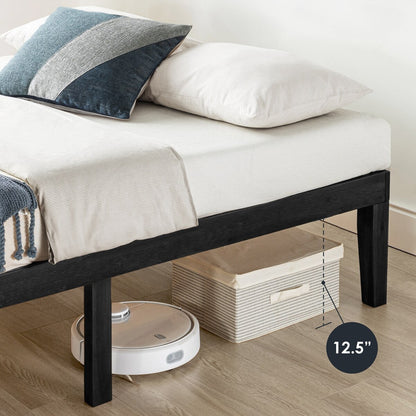 Cadre de lit plateforme en bois massif classique de 40 cm (16 pouces) disponible en plusieurs finitions