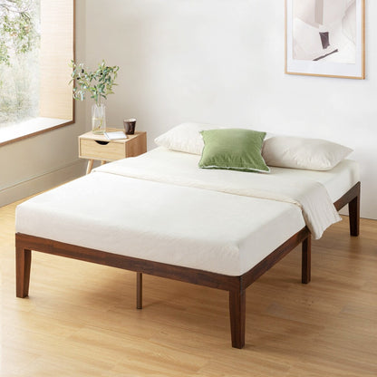 Cadre de lit plateforme en bois massif classique de 40 cm (16 pouces) disponible en plusieurs finitions