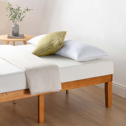 Cadre de lit plateforme en bois massif classique de 40 cm (16 pouces) disponible en plusieurs finitions