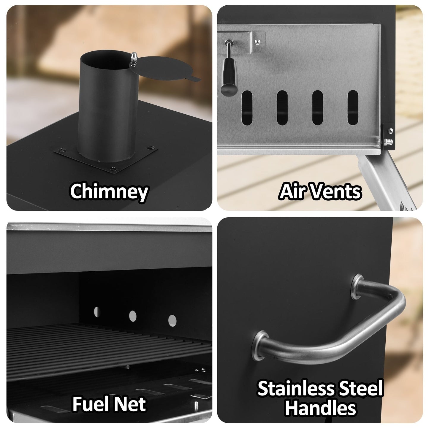 Four à pizza extérieur à 2 niveaux, four à bois pour pizza, barbecue extérieur pour camping - 16 pouces