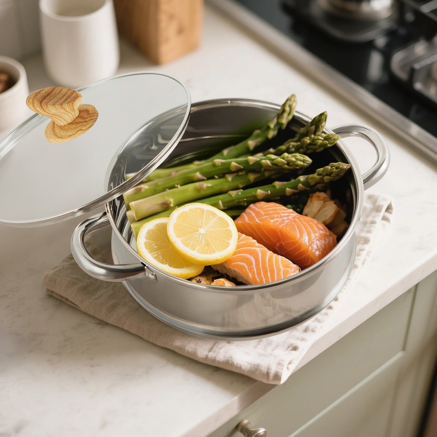 Ensemble de cuisine 17 pièces en granit, ensemble de casseroles et poêles antiadhésives