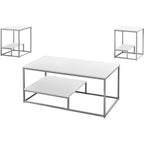 Lot de 3 tables Arianna - Blanc/Argent