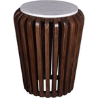 Table d'appoint Alisha - Marbre blanc/marron