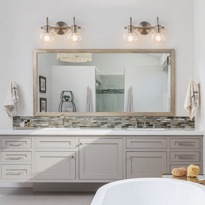 Applique murale pour salle de bain à 2/3 lumières avec abat-jour en verre